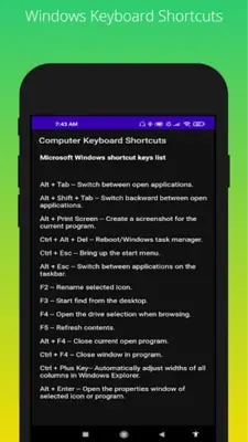 Computer Keyboard Shortcuts android App screenshot 2